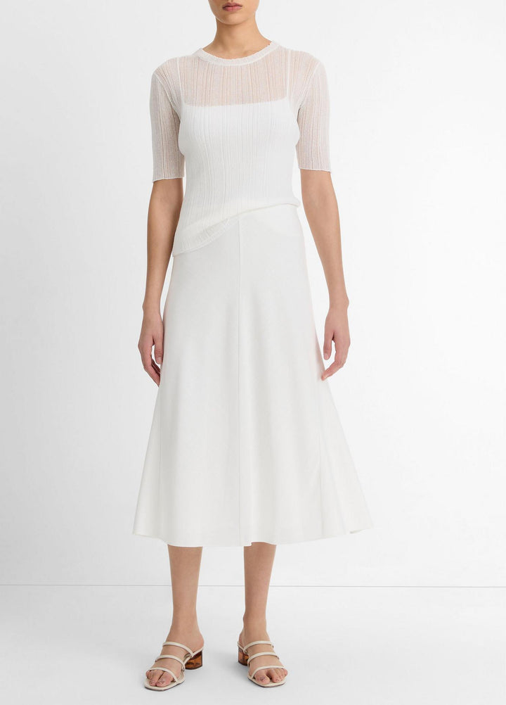 Bias A-Line Skirt - Off White