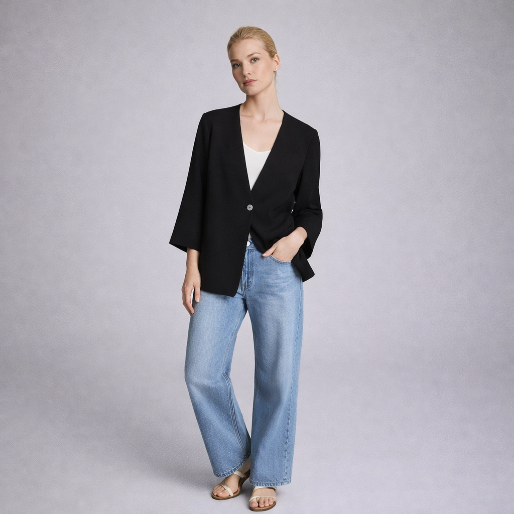 Silk Blazer - Black