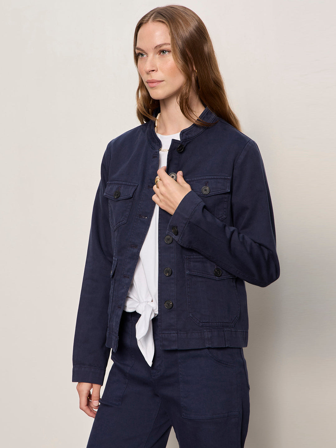 Ames Military Jacket - Navy