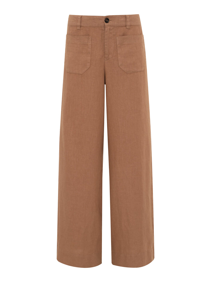 The Linen Marine Wide Leg Pant