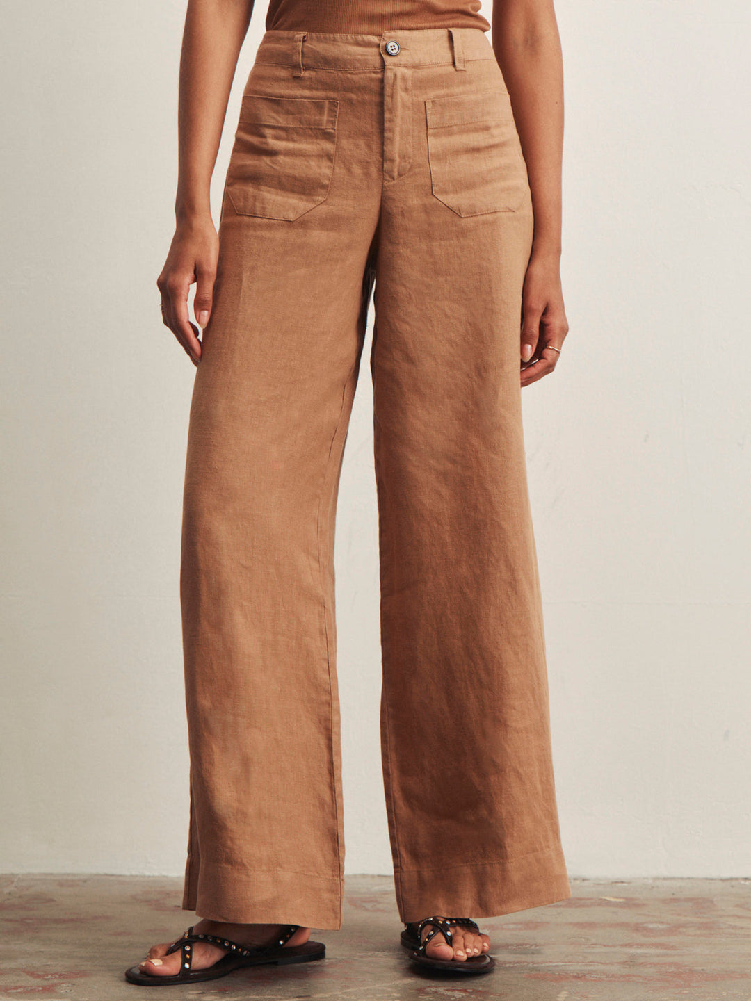 The Linen Marine Wide Leg Pant