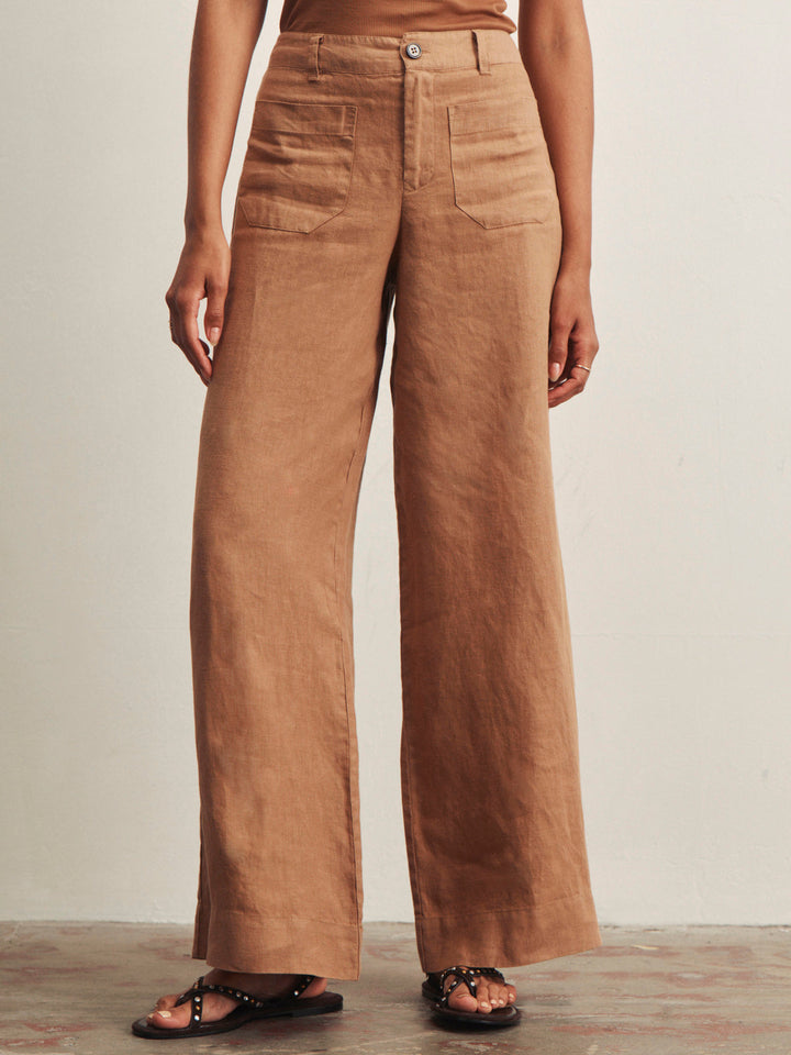 The Linen Marine Wide Leg Pant