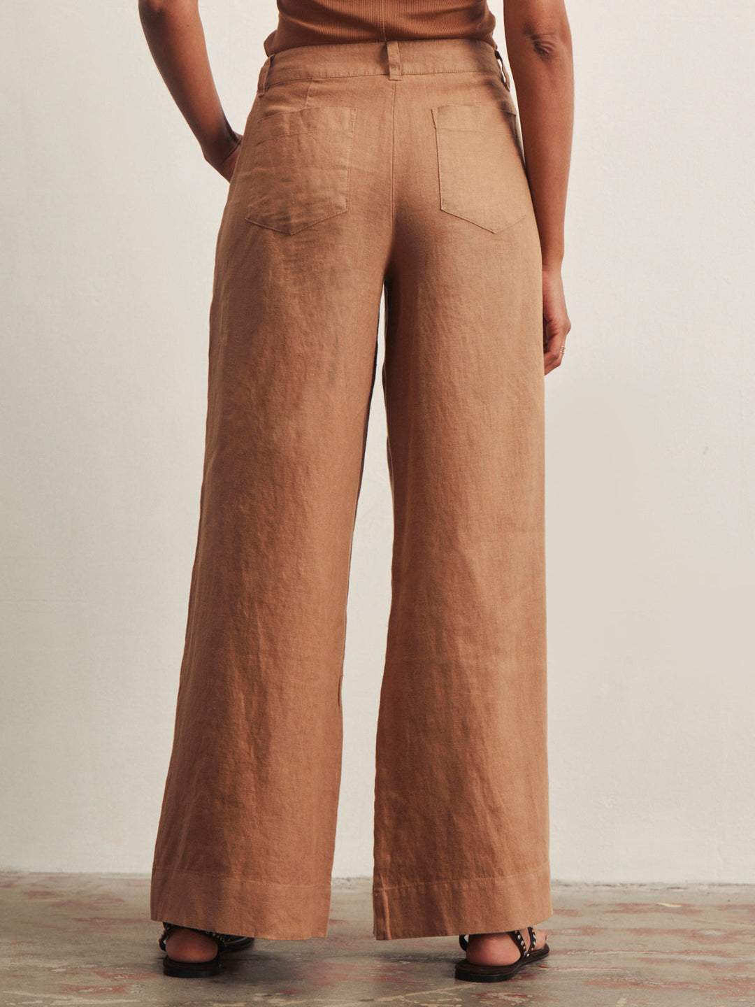 The Linen Marine Wide Leg Pant