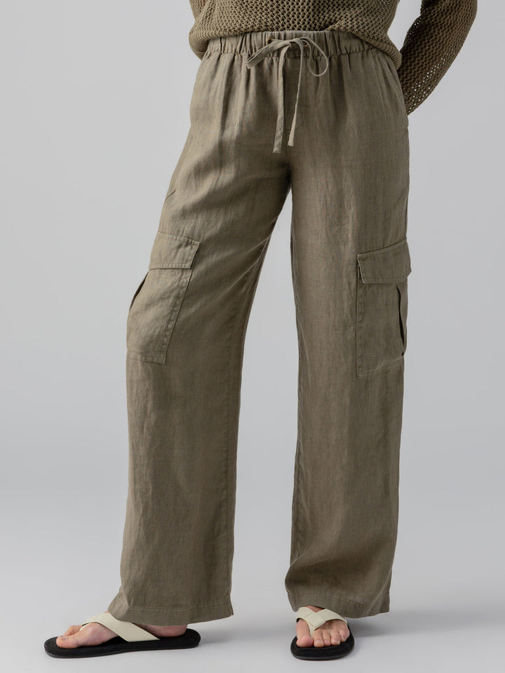 Drift Linen Cargo Semi High Rise Pant