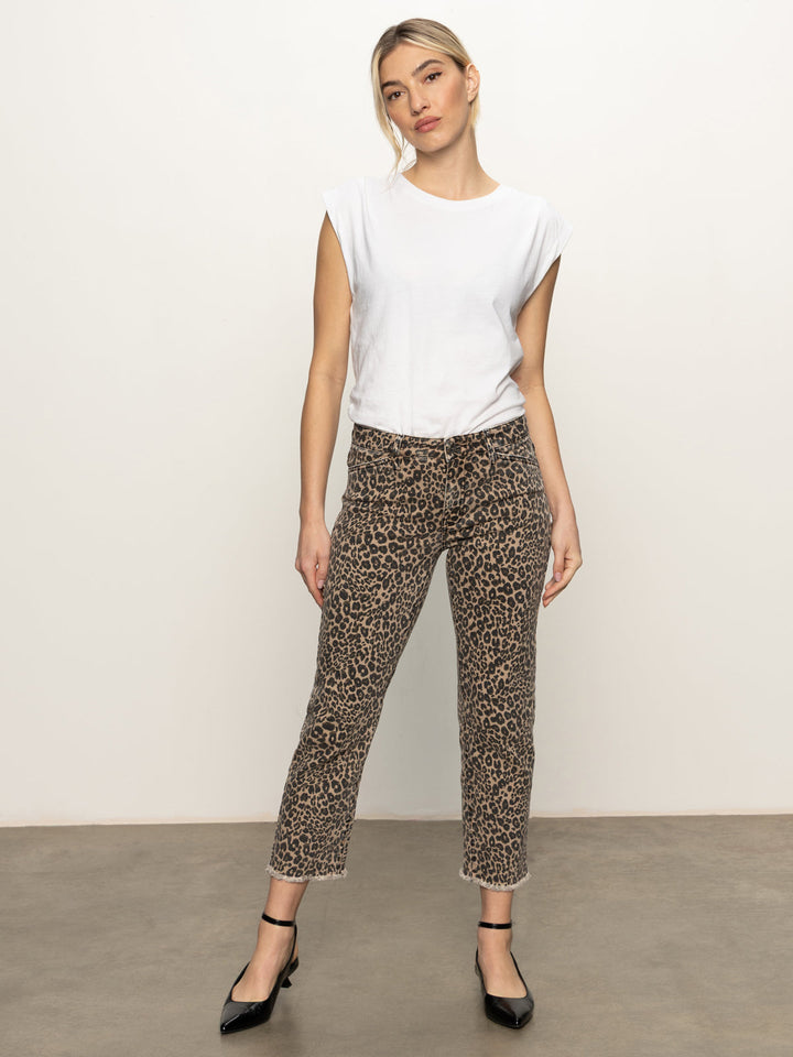 Cadence Straight Leopard Crop - French Kitty