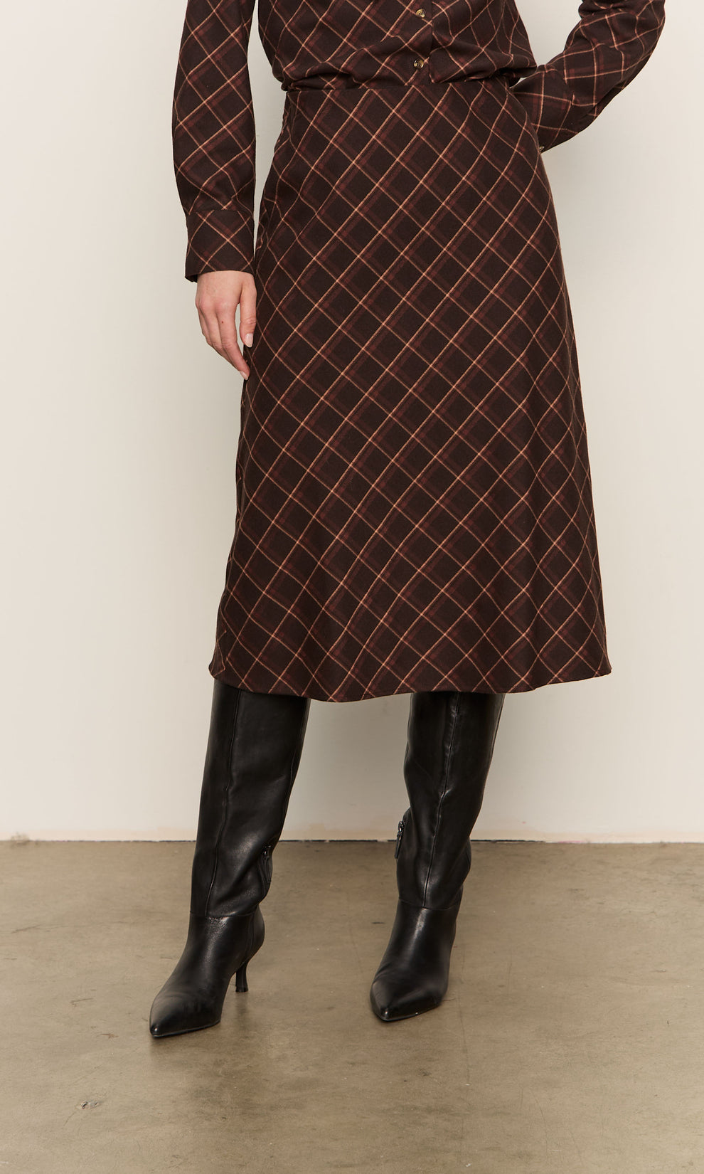 Autumn Plaid Skirt - Cocoa