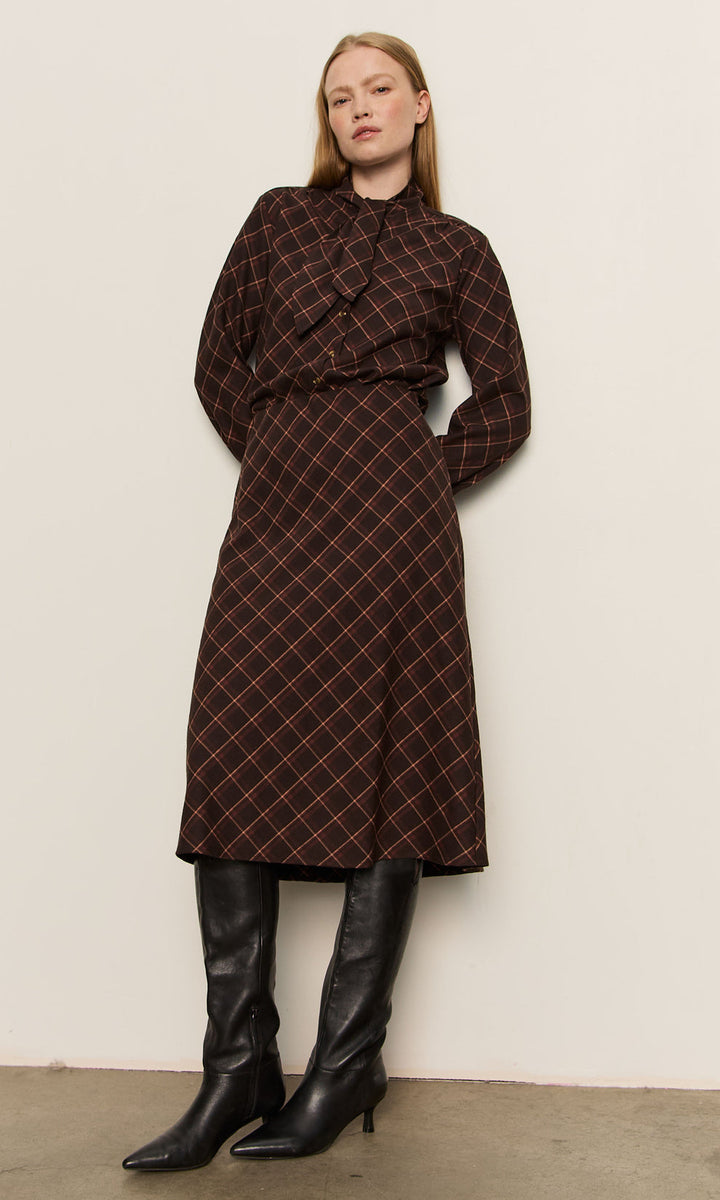 Autumn Plaid Skirt - Cocoa