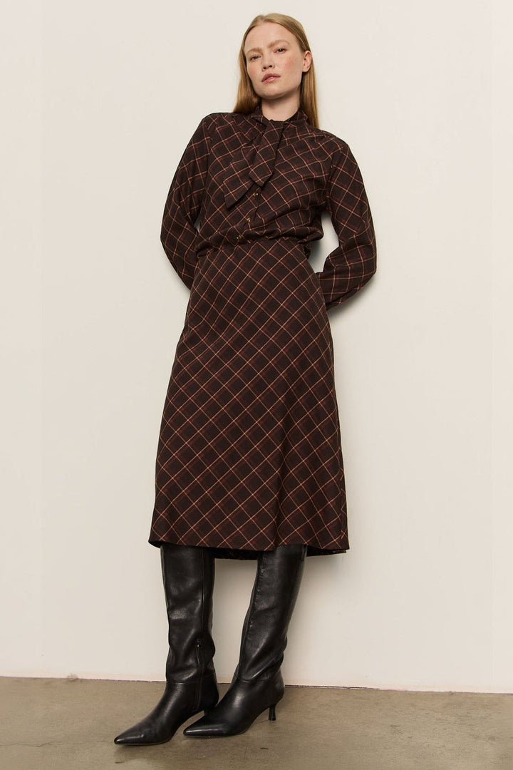 Autumn Plaid Skirt - Cocoa