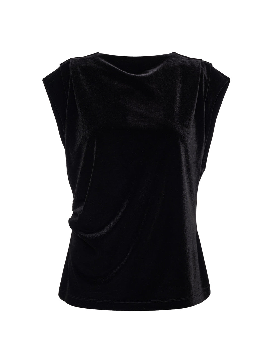Pleated Velvet Sleeveless Top