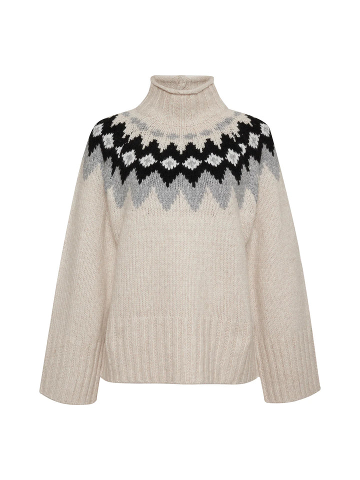 Tis The Season Fairisle Sweater Toasted Almond Multi