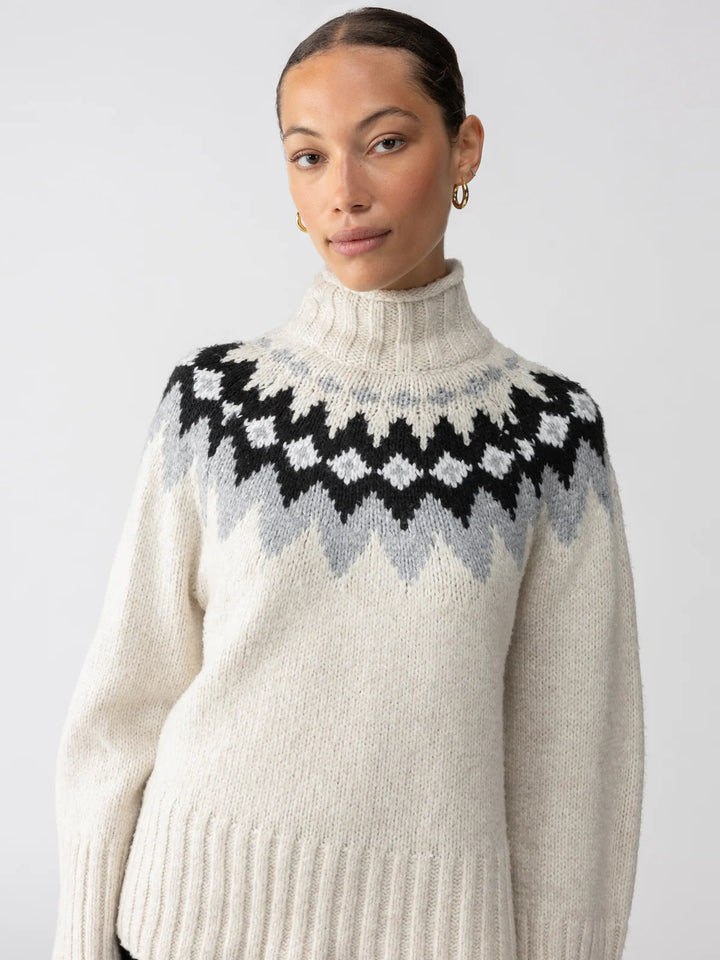 Tis The Season Fairisle Sweater Toasted Almond Multi