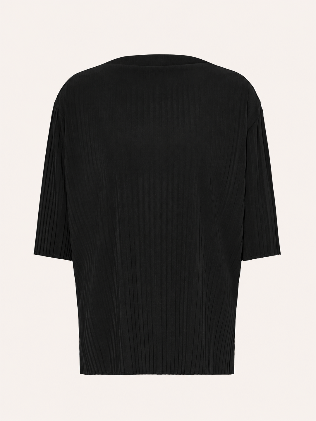 Caraffa Elbow Sleeves and Pleats Top - Black