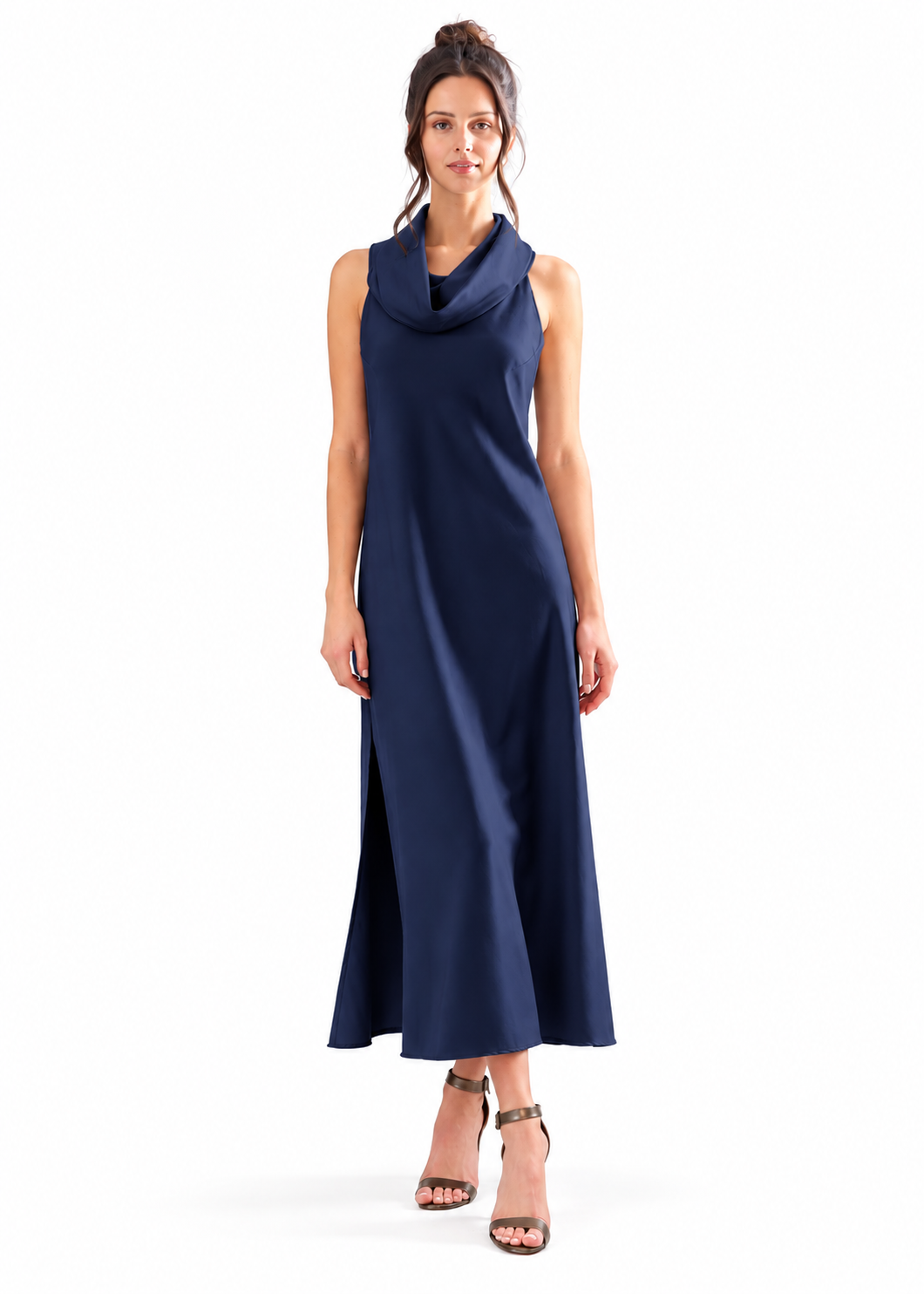 Long Cowl Dress Satin
