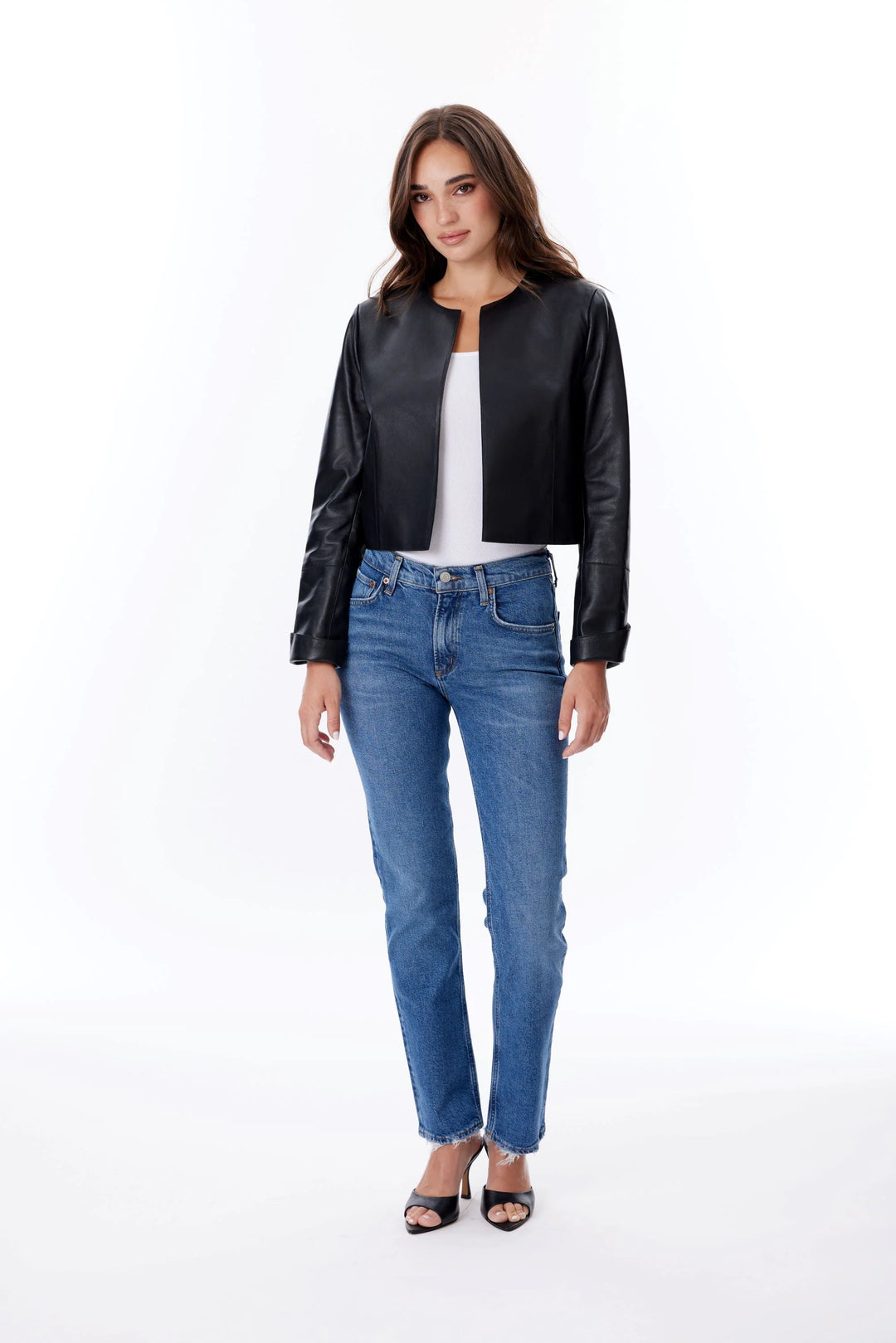 Cropped Leather Jacket