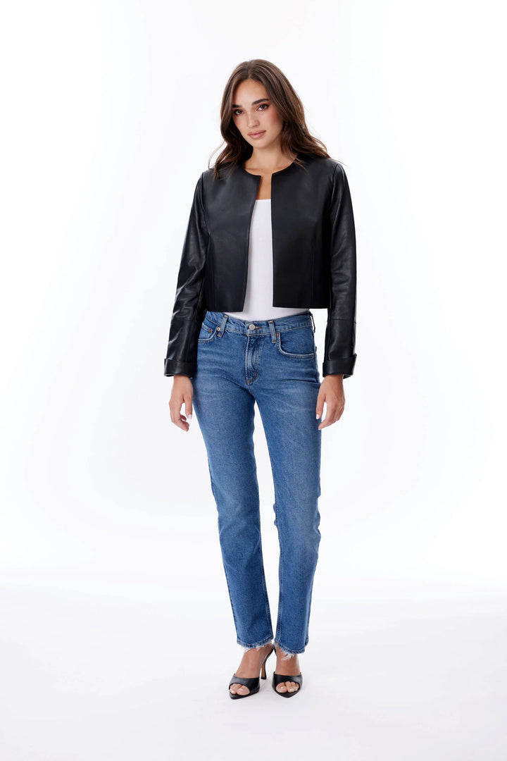 Cropped Leather Jacket