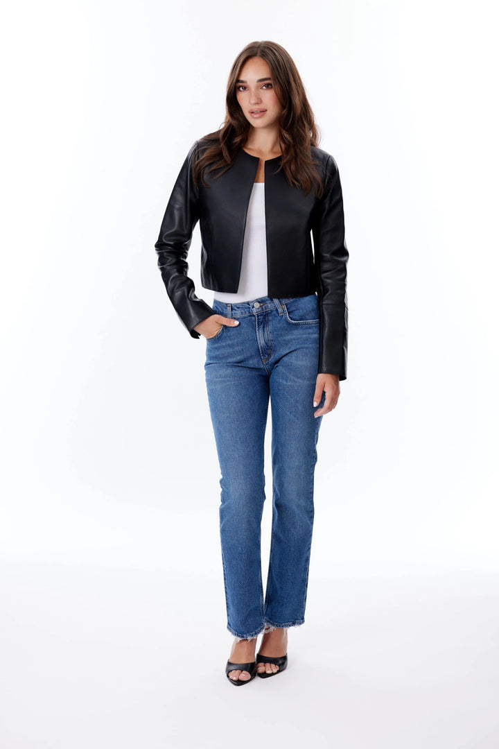 Cropped Leather Jacket