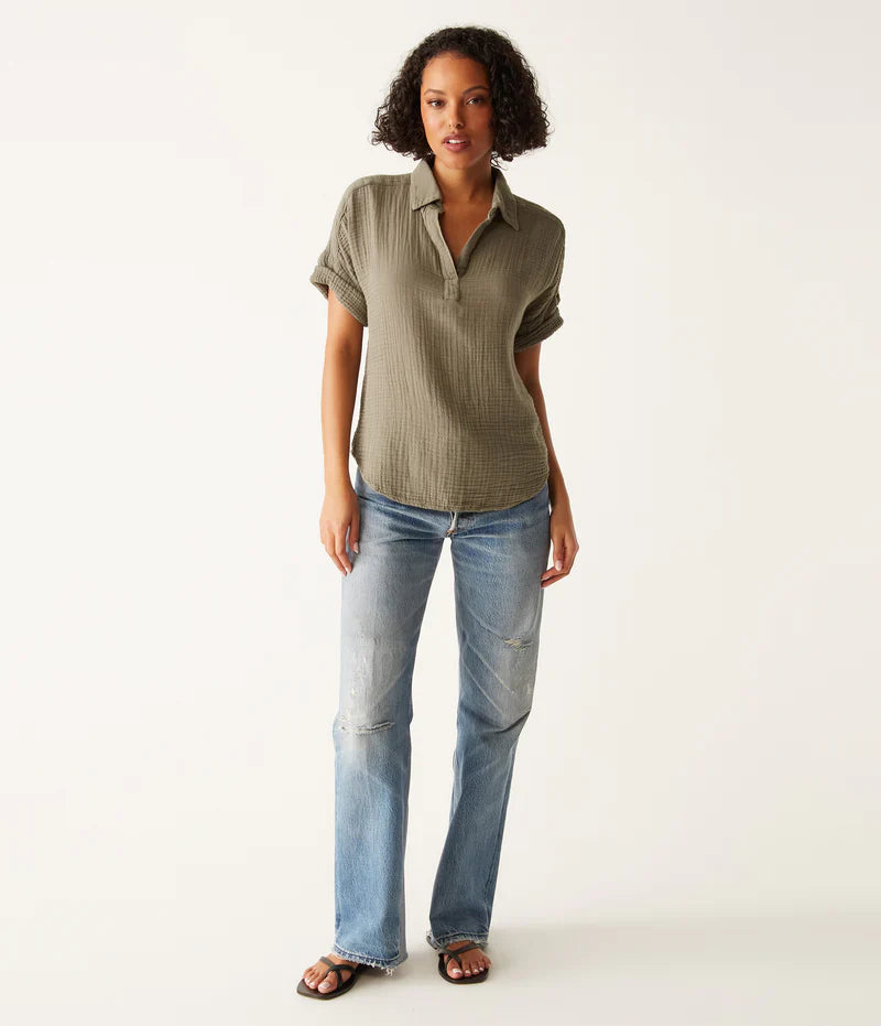 Gigi Gauze Popover Top