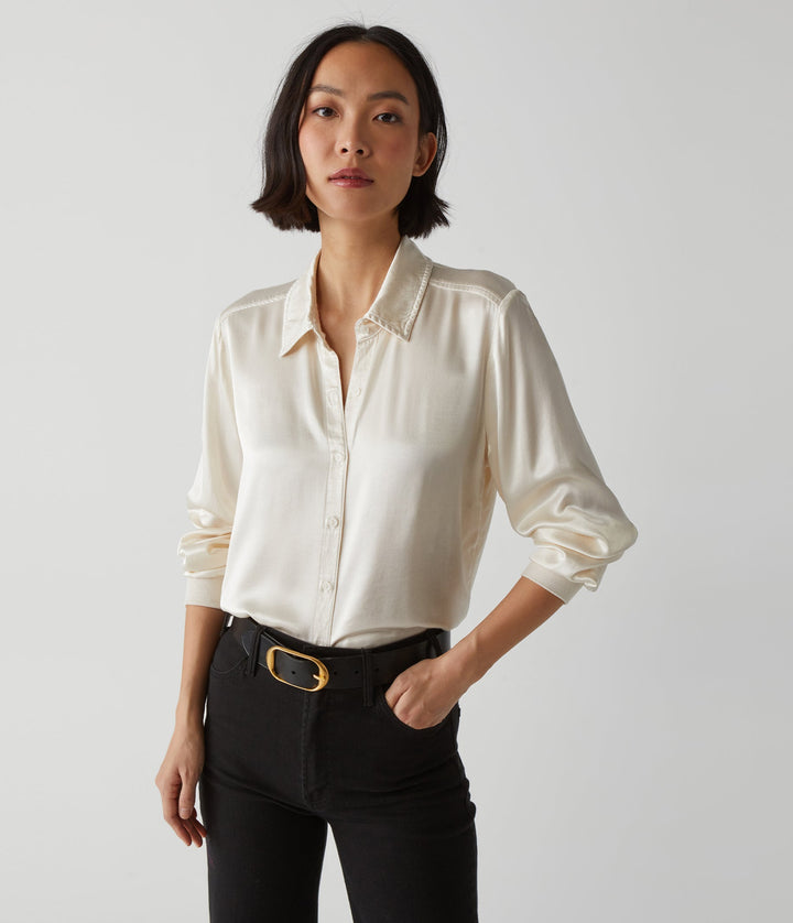 Meredith Button Down Shirt - Chalk