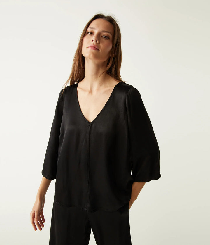 Cobie V-Neck Satin Top