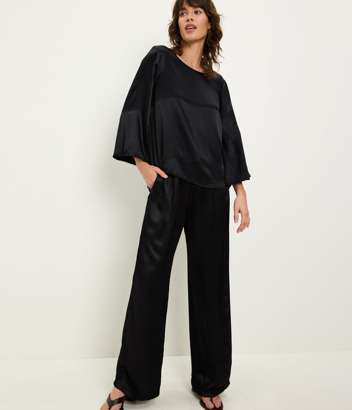 Rachelle Wide Boatneck Top - Black