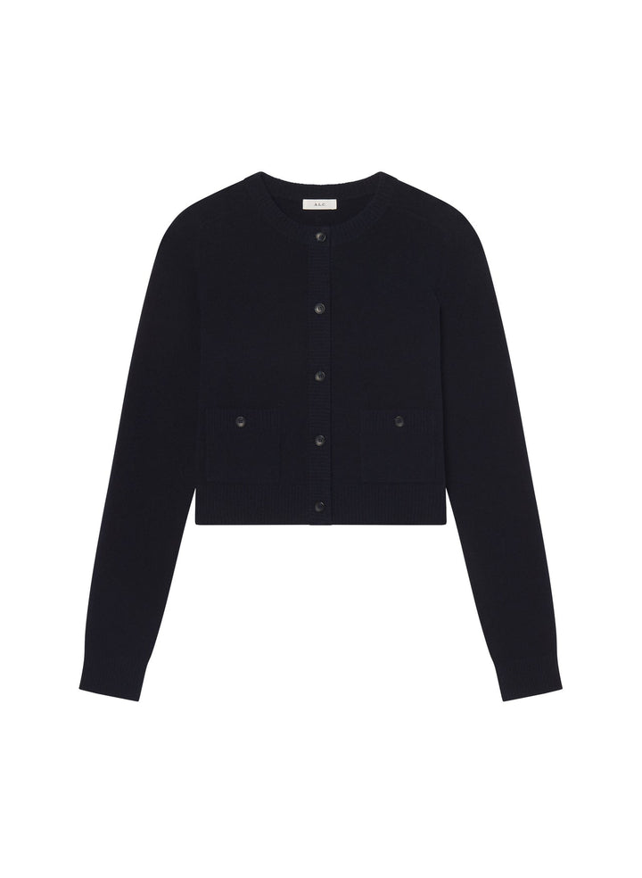 Elise Cotton Boucle Cardigan - Midnight