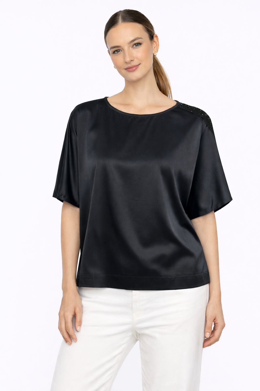 Elbow Sleeve Shell - Black