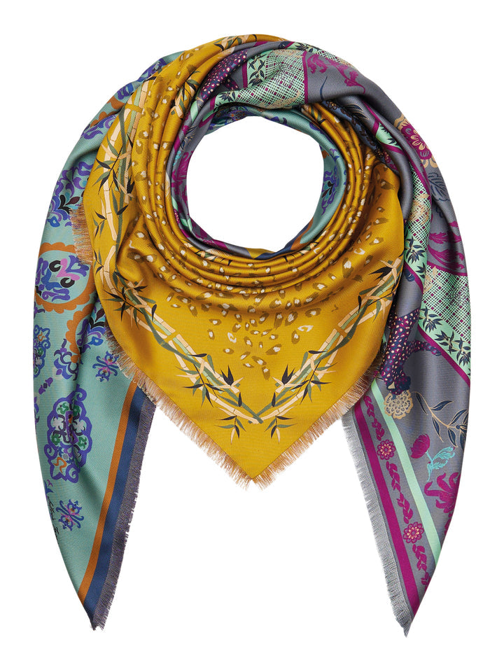 Fancy Multi-Print Silk Scarf