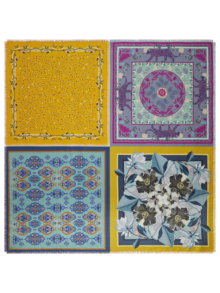 Fancy Multi-Print Silk Scarf