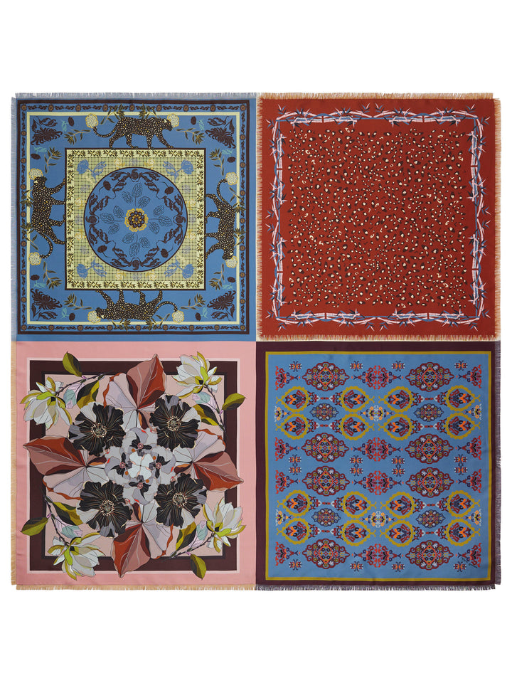 Fancy Multi-Print Silk Scarf