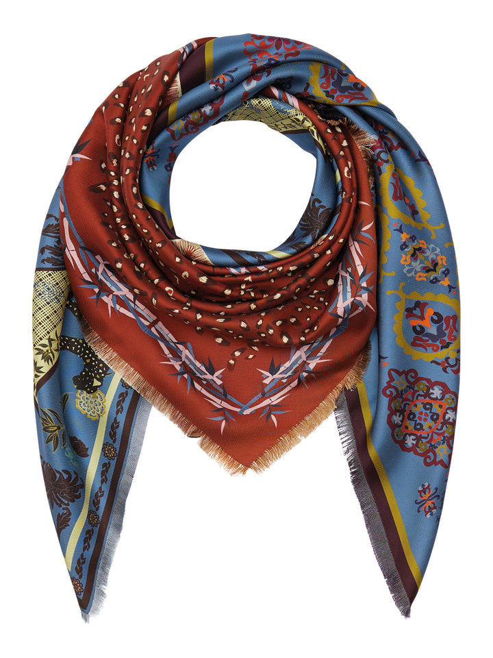 Fancy Multi-Print Silk Scarf