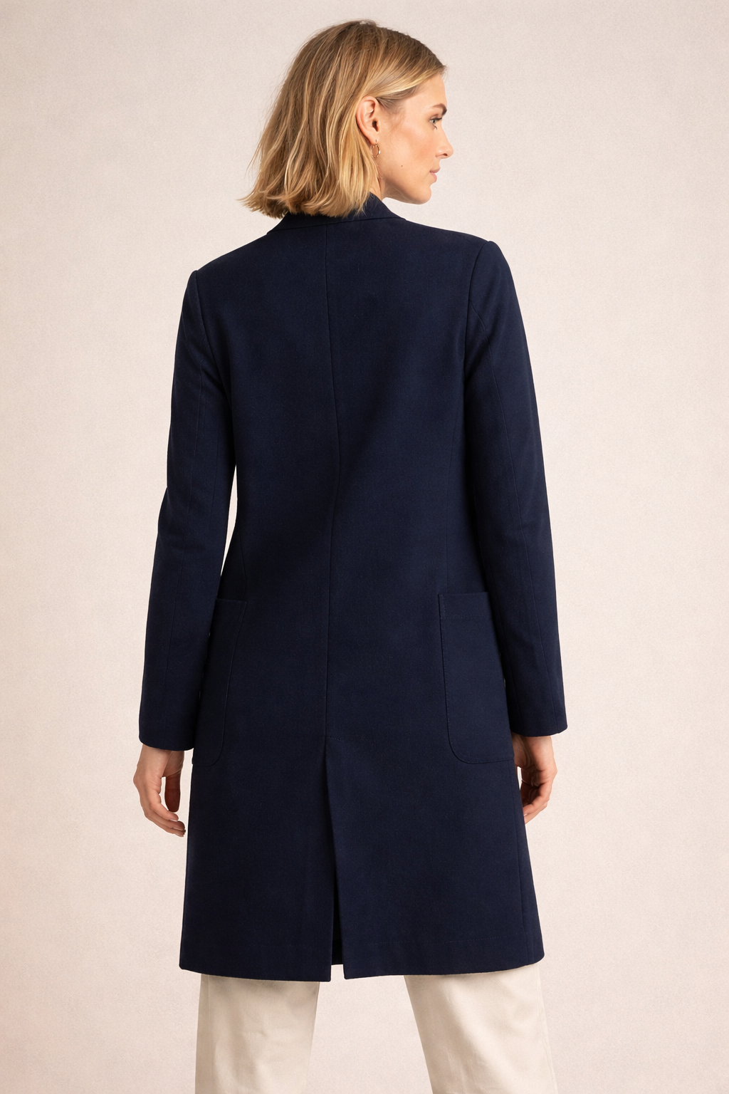Single Breasted Coat - Navy