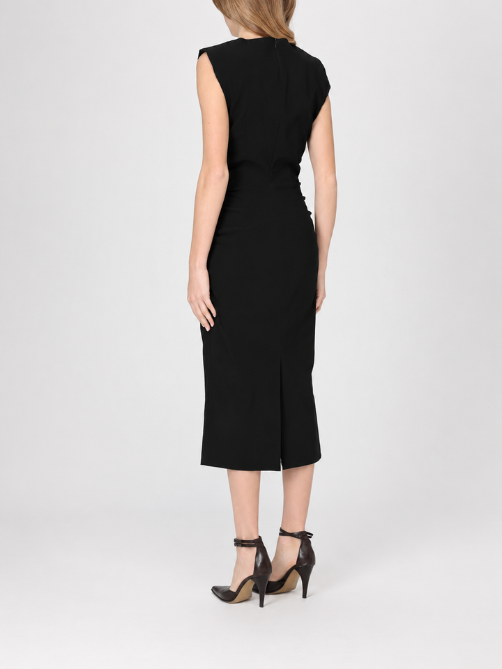 Sleeveless Ruched Dress - Nero