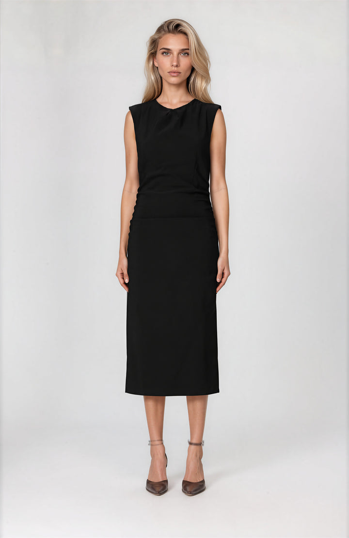 Sleeveless Ruched Dress - Nero