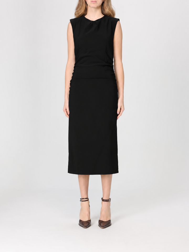 Sleeveless Ruched Dress - Nero