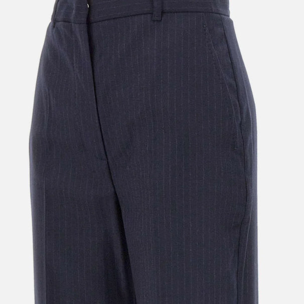Medium Trouser - Navy Pinstripe