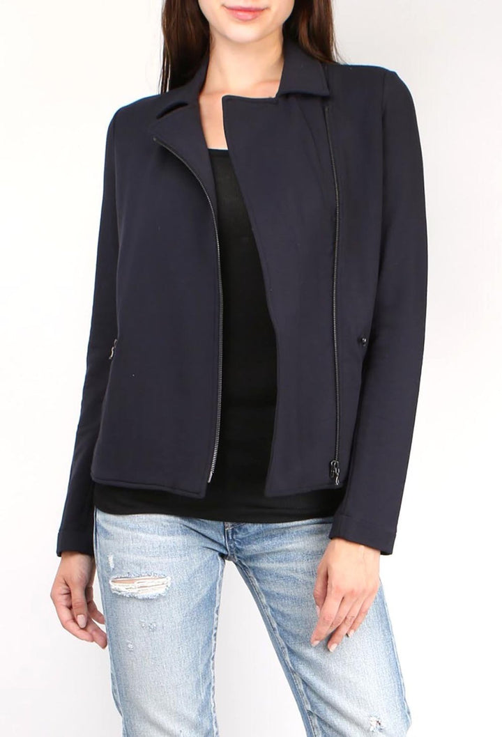 French Terry Long Sleeve Moto Jacket