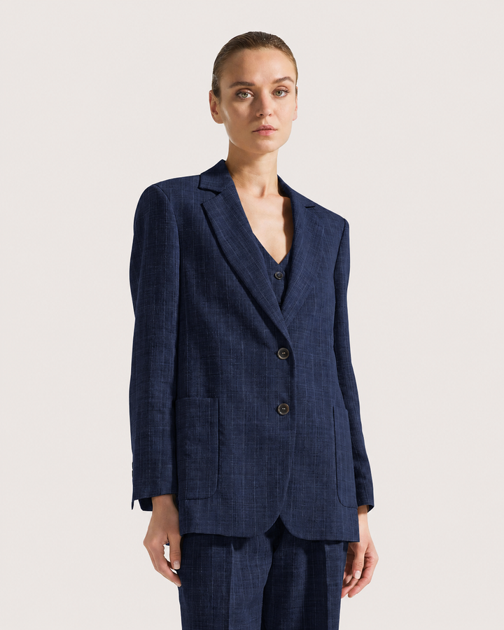 Single Breasted Two Pocket Blazer - Navy