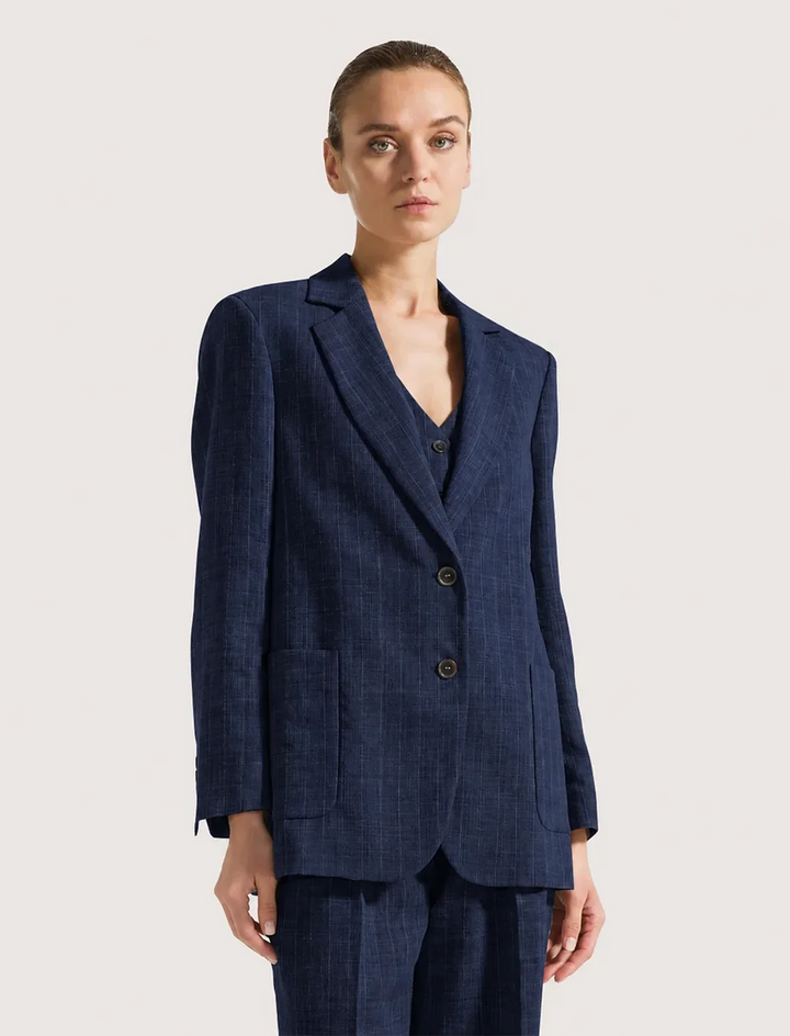 Single Breasted Two Pocket Blazer - Navy