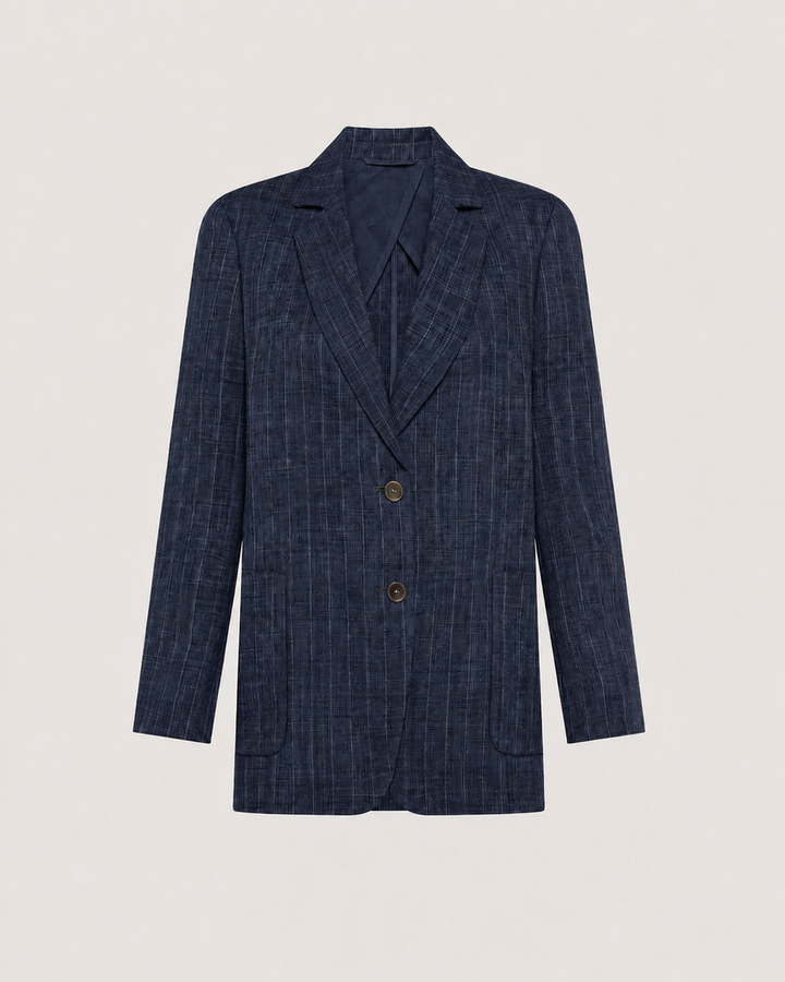 Single Breasted Two Pocket Blazer - Navy