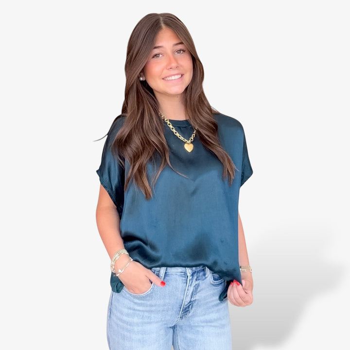 Flow Satin Tee - Rainforest
