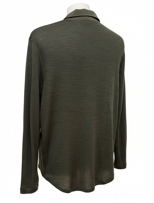 Silk Front Button Down Shirt