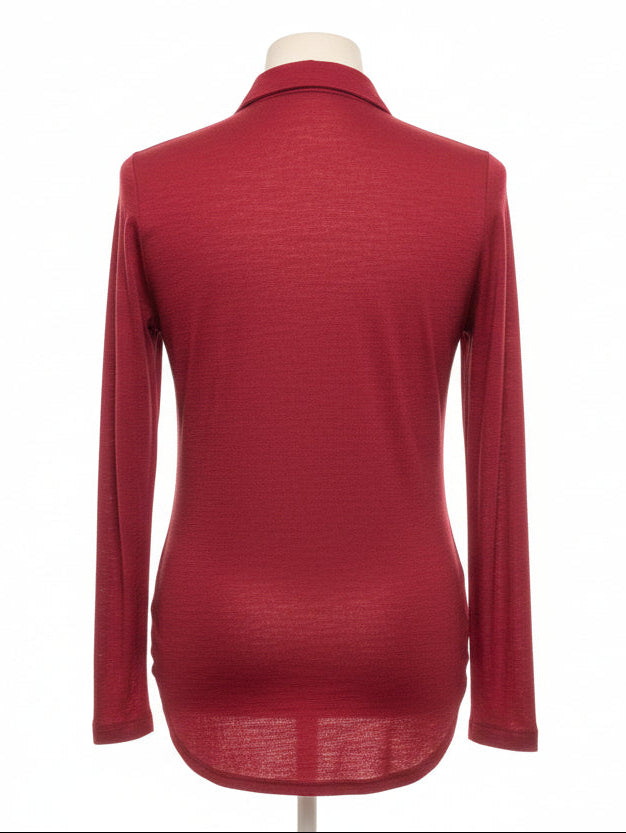 Silk Front Button Down Shirt