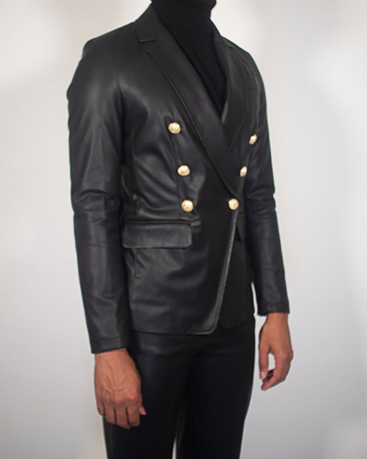 Faux Leather Blazer
