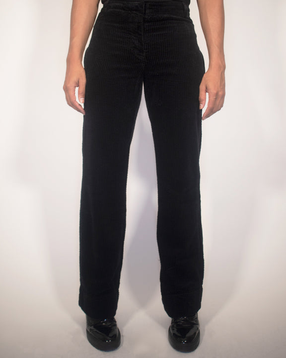Flared Corduroy Pant - Black
