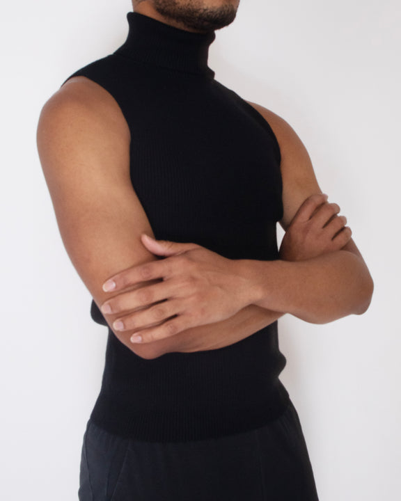 Nadia Sleeveless Ribbed Turtleneck
