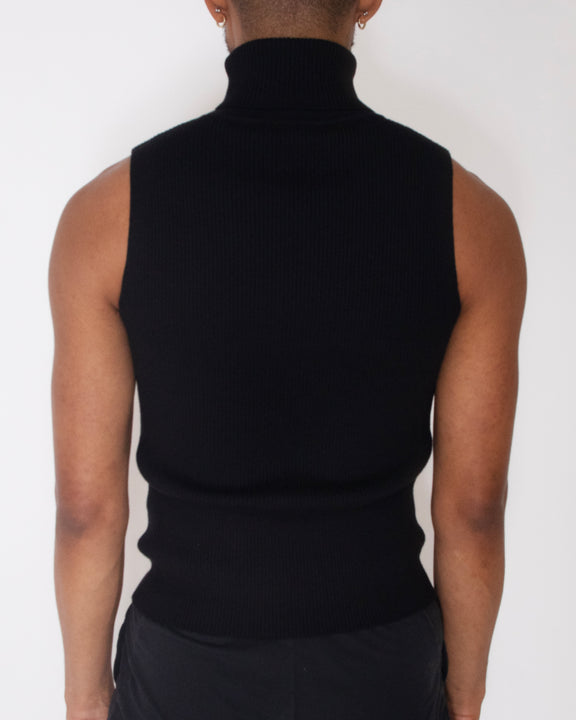 Nadia Sleeveless Ribbed Turtleneck