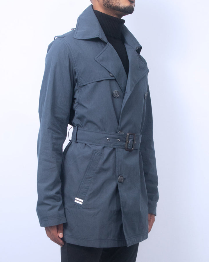 Entrenched Trench Coat - Navy