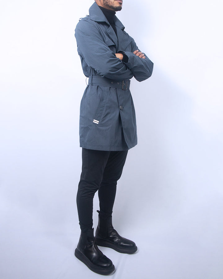 Entrenched Trench Coat - Navy