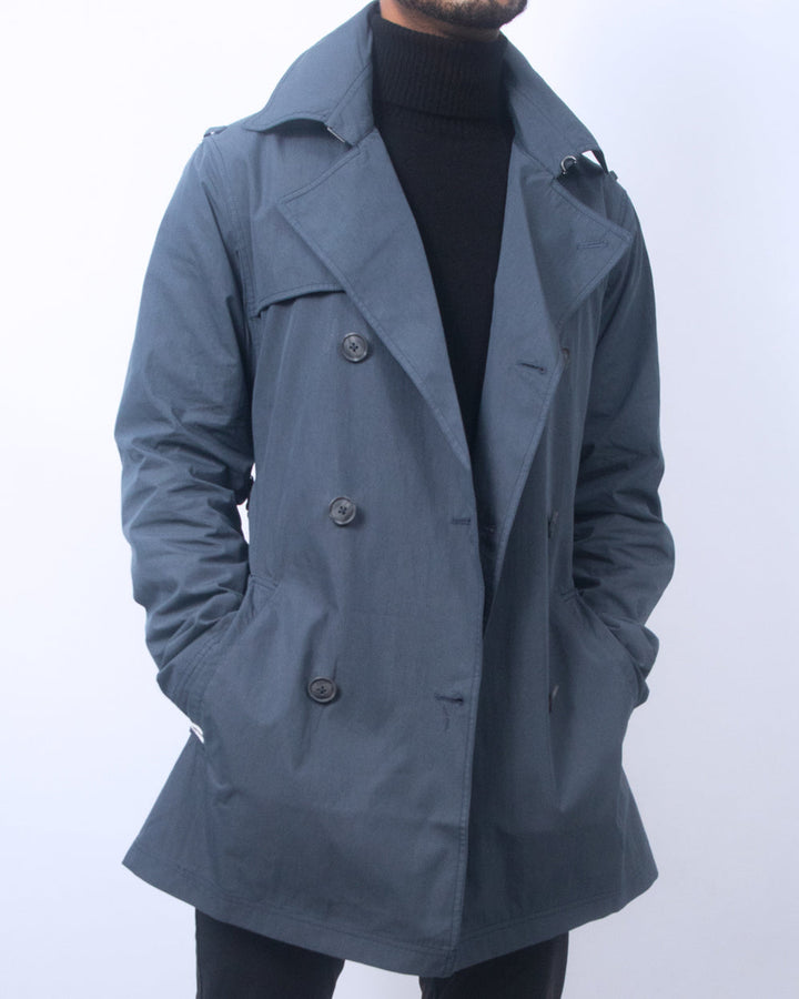 Entrenched Trench Coat - Navy