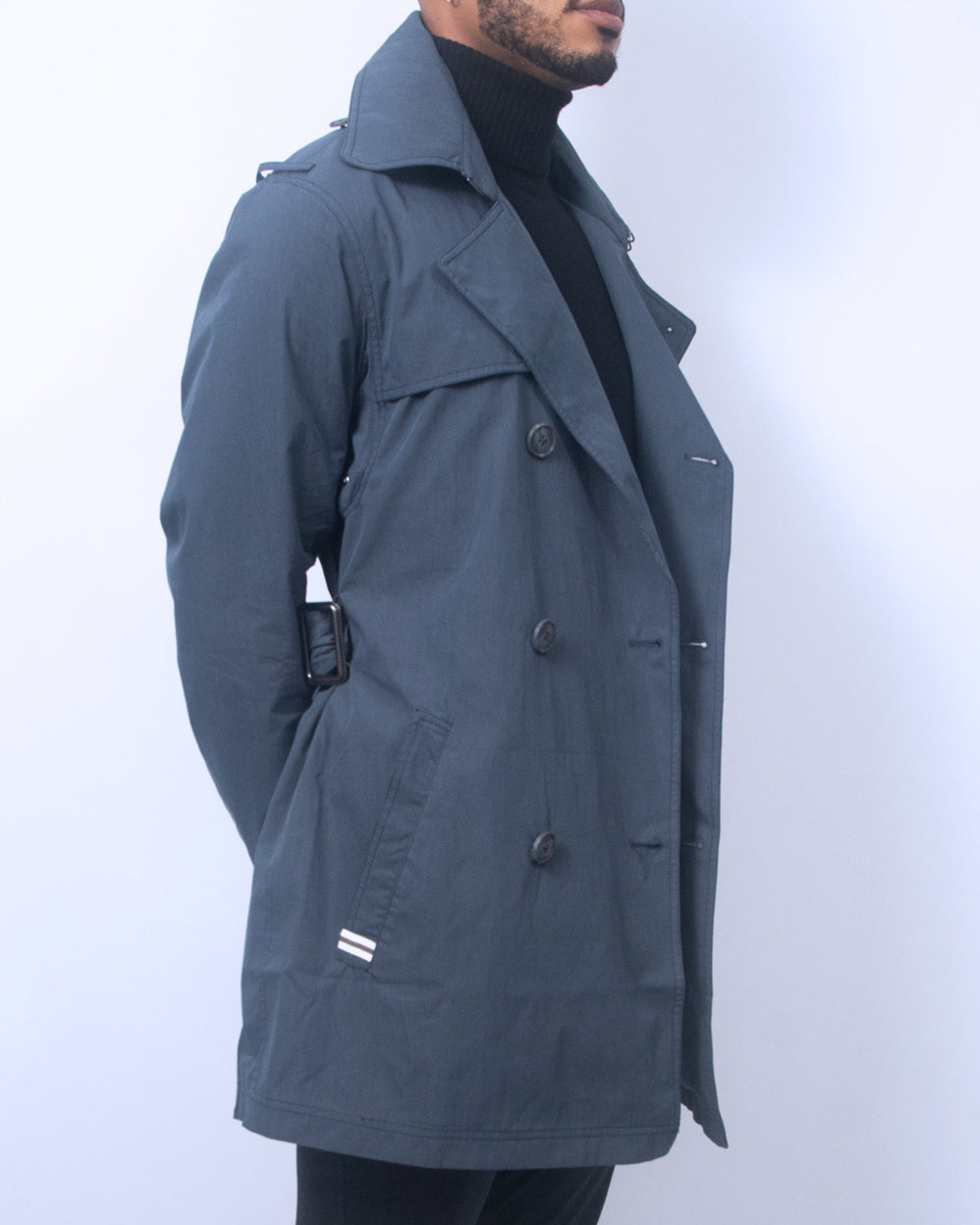 Entrenched Trench Coat - Navy
